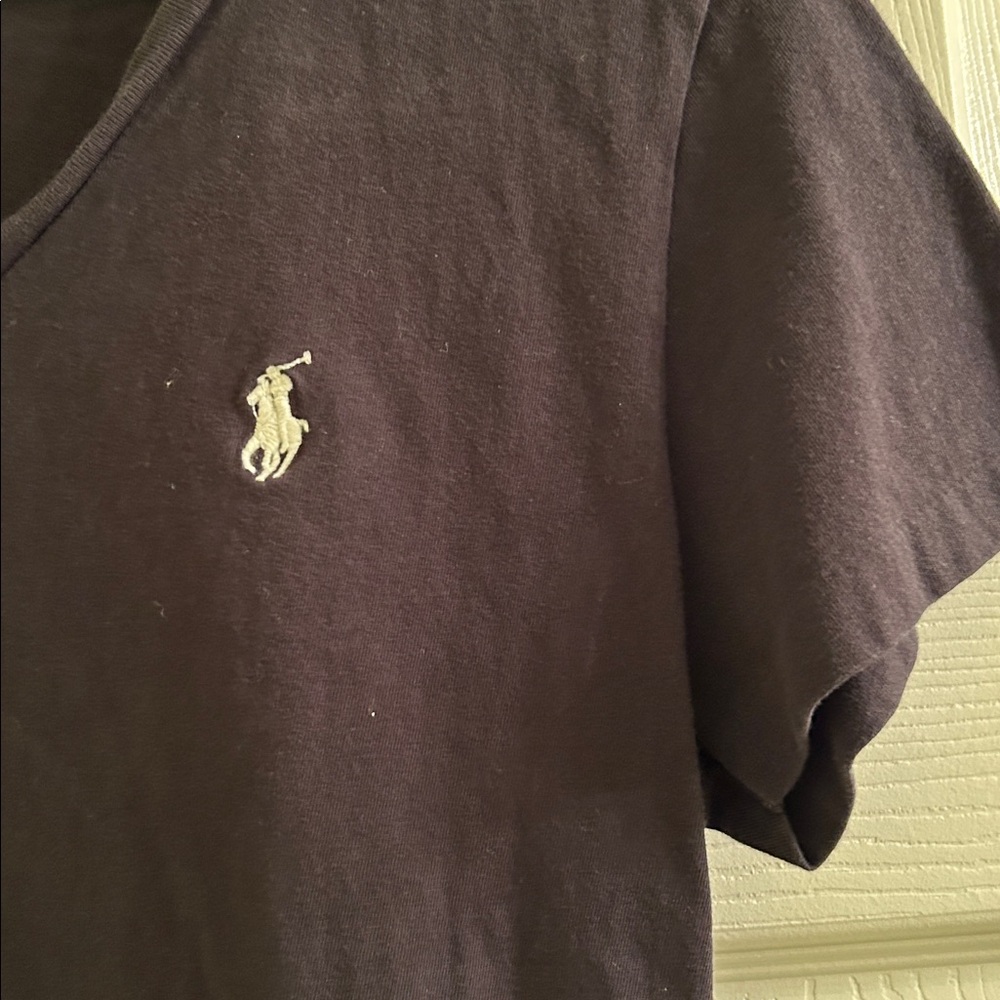 Polo by Ralph Lauren Women's Black V-Neck Tee - Picture 3 of 4